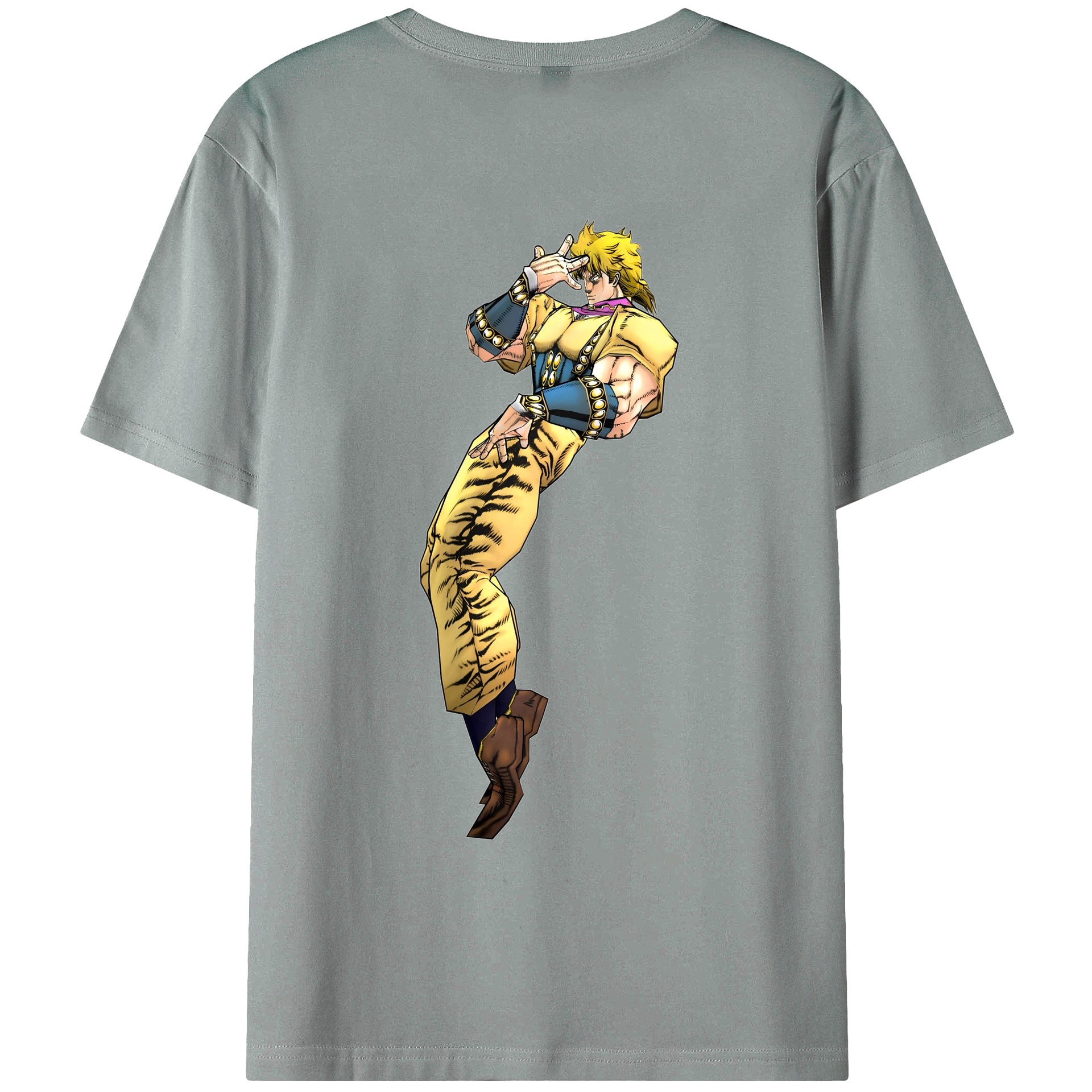 （画像用） ジョジョの奇妙な冒険 ディオ?ブランドー JoJo's Bizarre Adventure Dio Brando 綿100％ メンズ半袖Tシャツ（バックプリント） 通気性